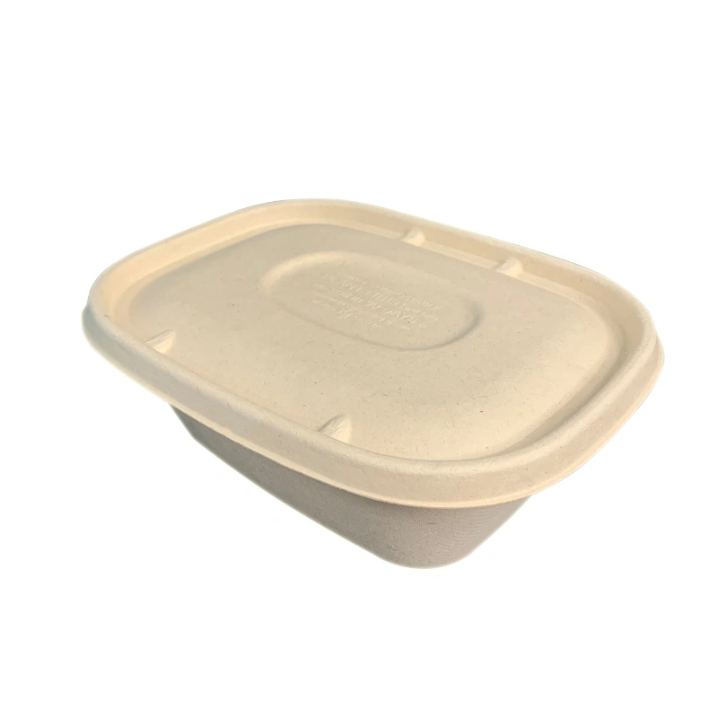 Biodegradable Bagasse Oval Take Away Boxes For Food with Lid